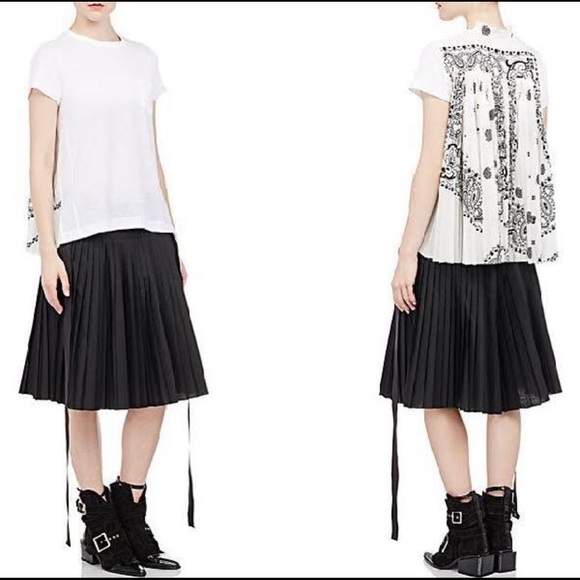 Sacai Poplin Pleated Culottes - Picture 2 of 11